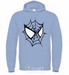 Men`s hoodie Spider man mask sky-blue фото