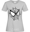 Women's T-shirt Spider man mask grey фото