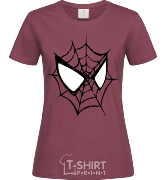 Women's T-shirt Spider man mask burgundy фото