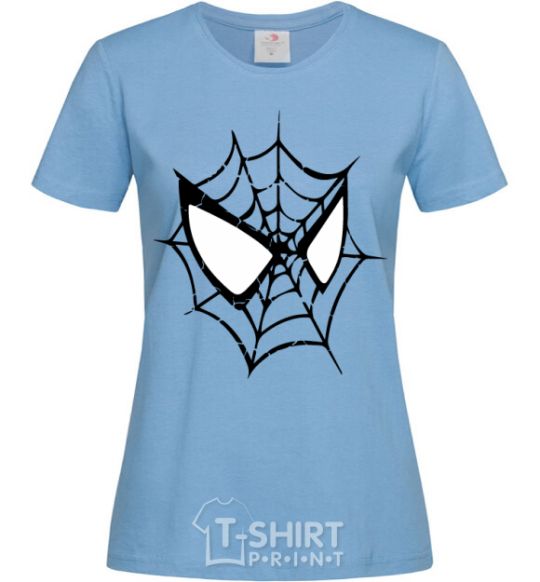 Women's T-shirt Spider man mask sky-blue фото