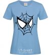 Women's T-shirt Spider man mask sky-blue фото