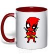 Mug with a colored handle Deadpool with swords red фото