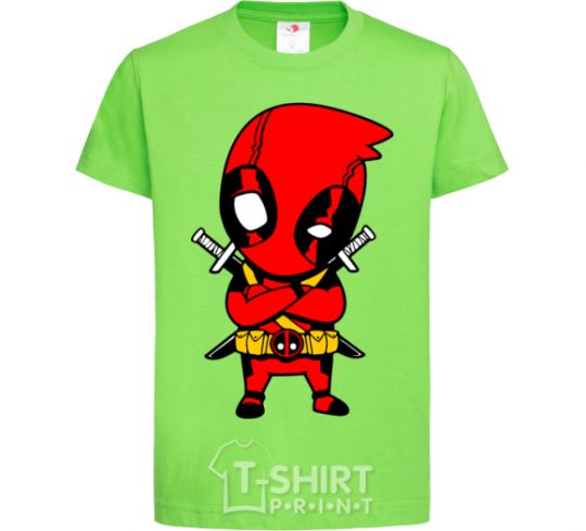 Kids T-shirt Deadpool with swords orchid-green фото