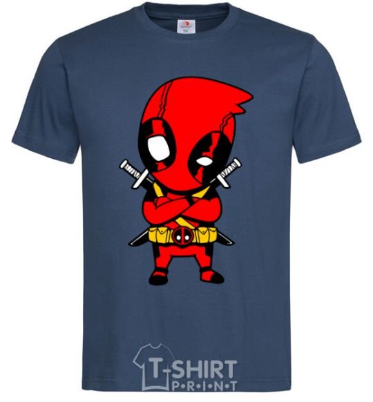 Men's T-Shirt Deadpool with swords navy-blue фото