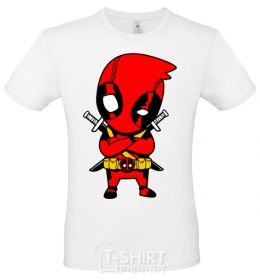 Men's T-Shirt Deadpool with swords White фото