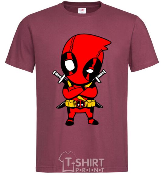 Men's T-Shirt Deadpool with swords burgundy фото