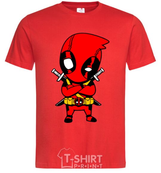 Men's T-Shirt Deadpool with swords red фото