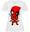 Women's T-shirt Deadpool with swords White фото