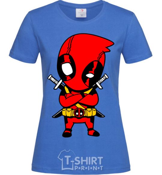 Women's T-shirt Deadpool with swords royal-blue фото