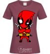 Women's T-shirt Deadpool with swords burgundy фото