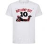 Kids T-shirt Birthday boy 10 with deadpool White фото