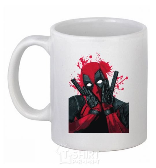 Ceramic mug Deadpool grimaces White фото
