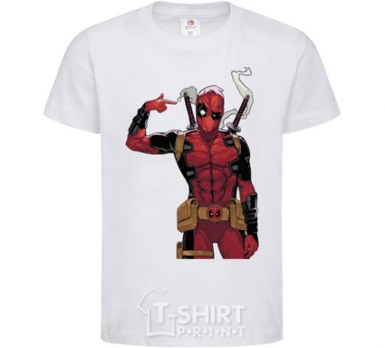 Kids T-shirt Deadpool's arm White фото