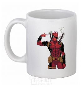 Ceramic mug Deadpool's arm White фото
