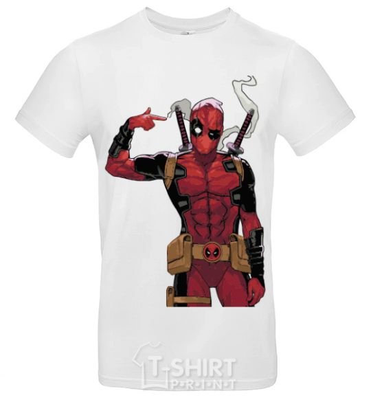 Men's T-Shirt Deadpool's arm White фото