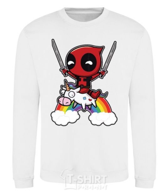 Sweatshirt Deadpool on a rainbow White фото