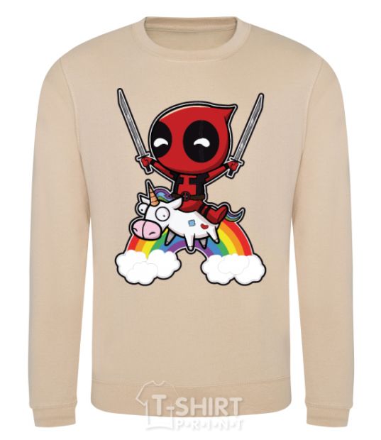 Sweatshirt Deadpool on a rainbow sand фото