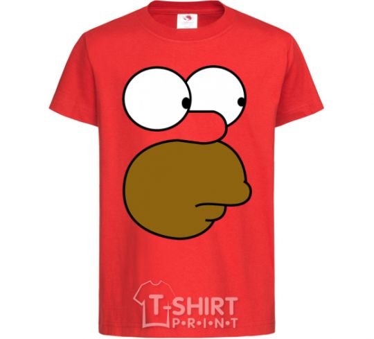 Kids T-shirt Homer's face red фото