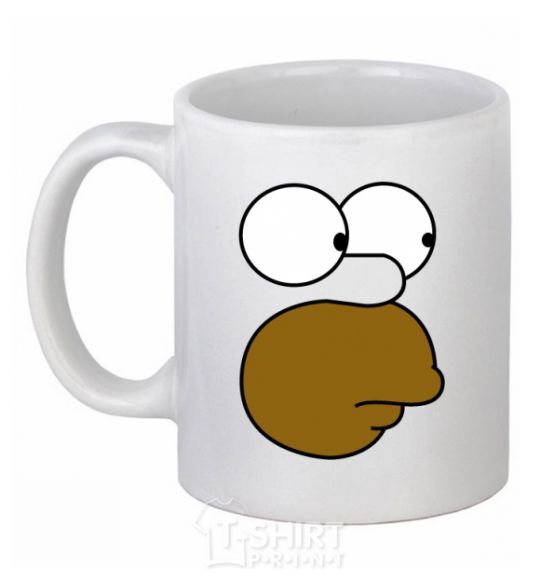 Ceramic mug Homer's face White фото