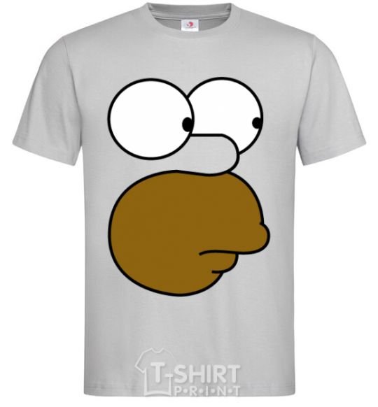 Men's T-Shirt Homer's face grey фото