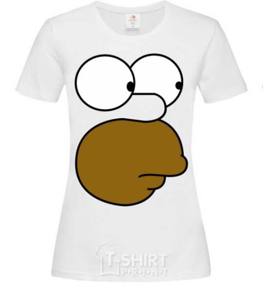 Women's T-shirt Homer's face White фото