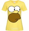 Женская футболка Лицо Гомера Лимонный фото