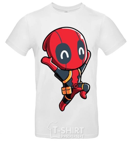 Men's T-Shirt Happy deadpool White фото