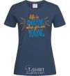 Women's T-shirt Life is amazing when you are young navy-blue фото