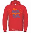 Men`s hoodie Life is amazing when you are young bright-red фото