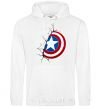 Men`s hoodie Captain America's shield White фото