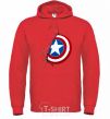 Men`s hoodie Captain America's shield bright-red фото