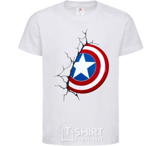 Kids T-shirt Captain America's shield White фото