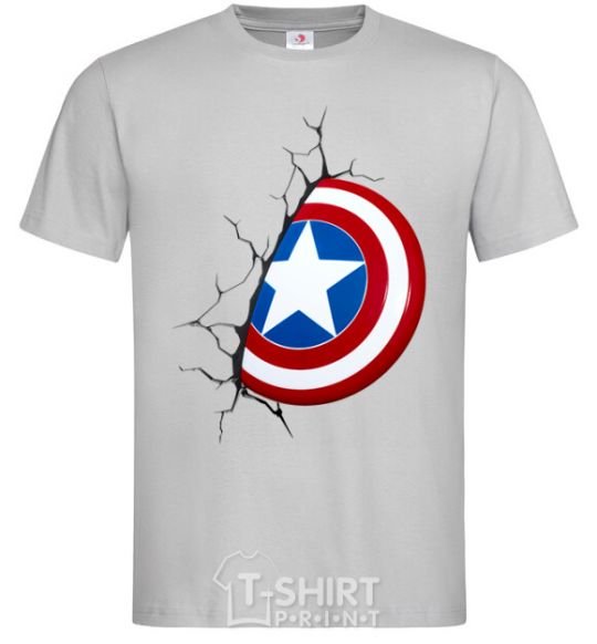 Men's T-Shirt Captain America's shield grey фото