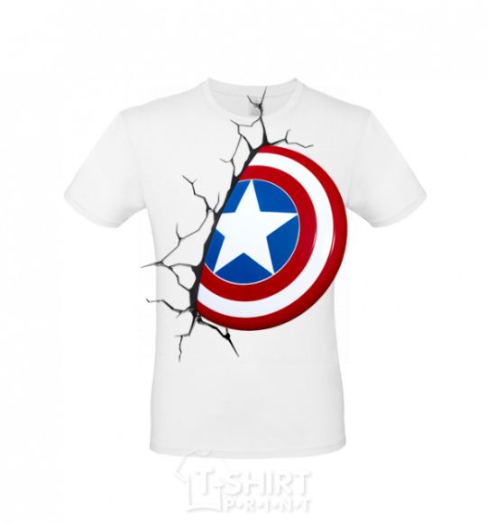 Men's T-Shirt Captain America's shield White фото