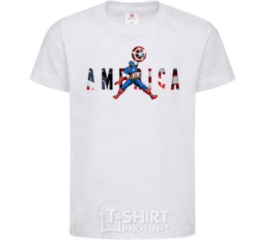 Kids T-shirt America Captain White фото