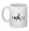 Ceramic mug America Captain White фото