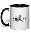 Mug with a colored handle America Captain black фото