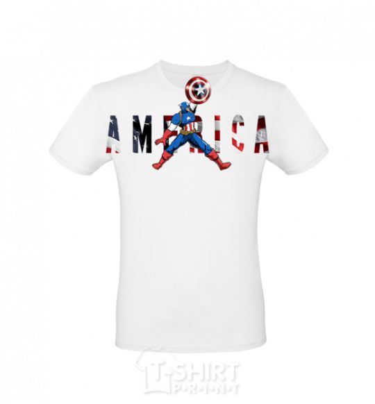 Men's T-Shirt America Captain White фото