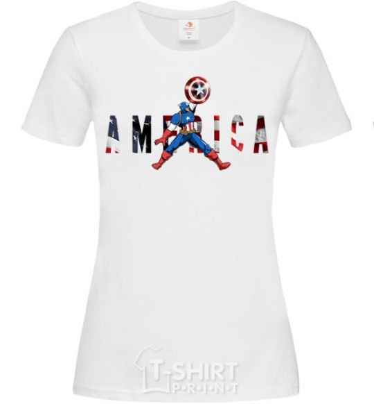 Women's T-shirt America Captain White фото