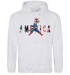 Men`s hoodie America Captain sport-grey фото