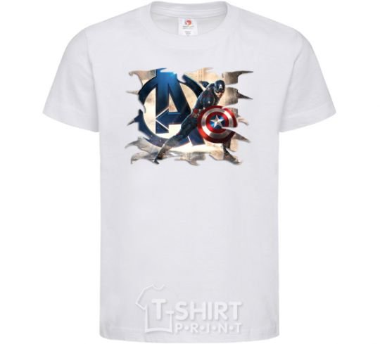 Kids T-shirt Captain America Avengers White фото