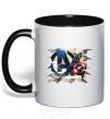 Mug with a colored handle Captain America Avengers black фото