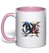 Mug with a colored handle Captain America Avengers light-pink фото