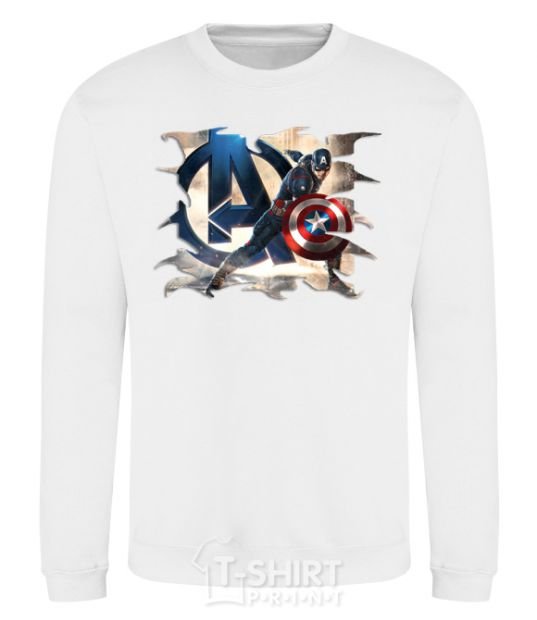 Sweatshirt Captain America Avengers White фото