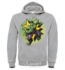 Men`s hoodie Hulk explosion sport-grey фото