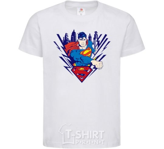Kids T-shirt Supermen comic White фото