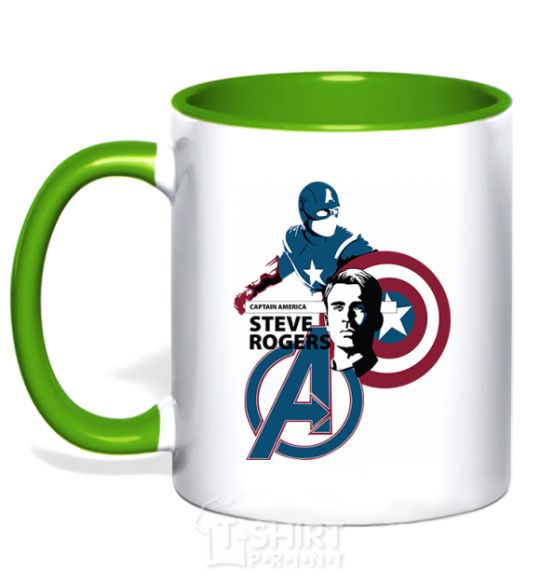 Mug with a colored handle Steve Rogers kelly-green фото