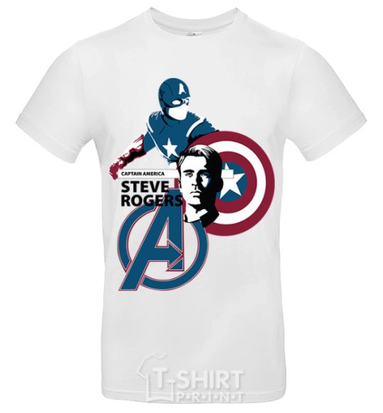 Men's T-Shirt Steve Rogers White фото