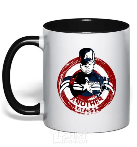Mug with a colored handle Another war black фото