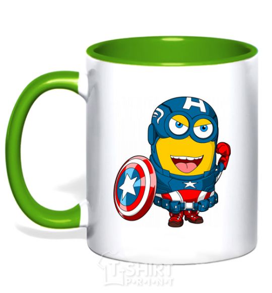 Mug with a colored handle Minion Captain kelly-green фото
